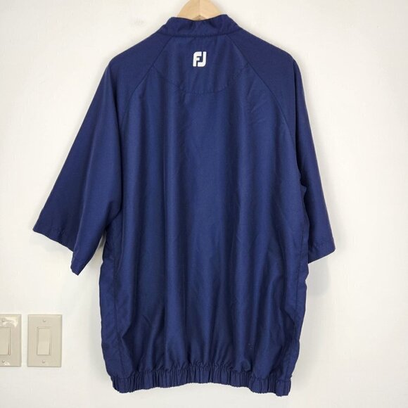 FootJoy Windshirt Mens XL Dark Blue Short Sleeve Golf Pullover FLAW - Picture 2 of 12
